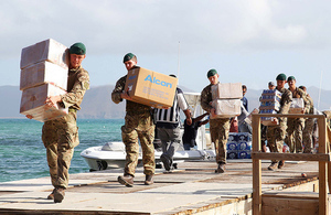 UK delivers food, water and medical supplies to the British Virgin Islands. Picture: MOD