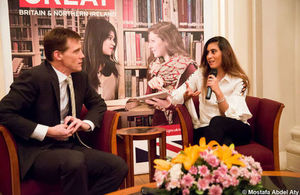 British Ambassador John Casson and World Squash Champion Noor El-Sherbeeni