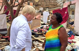 Foreign Secretary Boris Johnson meeting people in the British Virgin Islands after Hurricane Irma