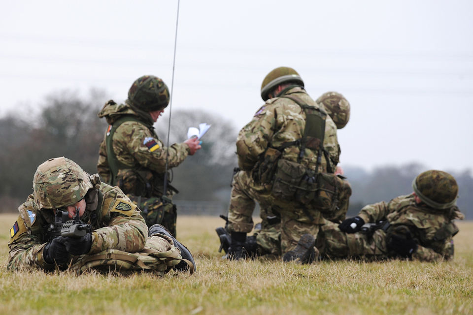 Troops from 144 Parachute Medical Squadron taking part in a training exercise