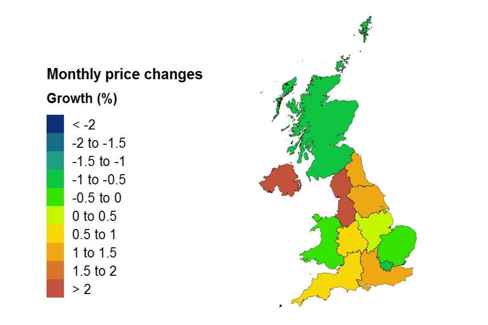 Price changes by country and government office region