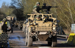 Soldiers in armoured vehicles preparing for Afghanistan on Salisbury Plain [Picture: Crown copyright]