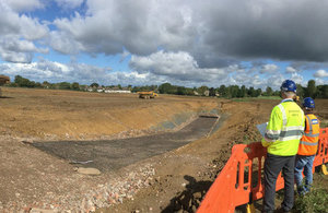 View of the flood storage area to be excavated