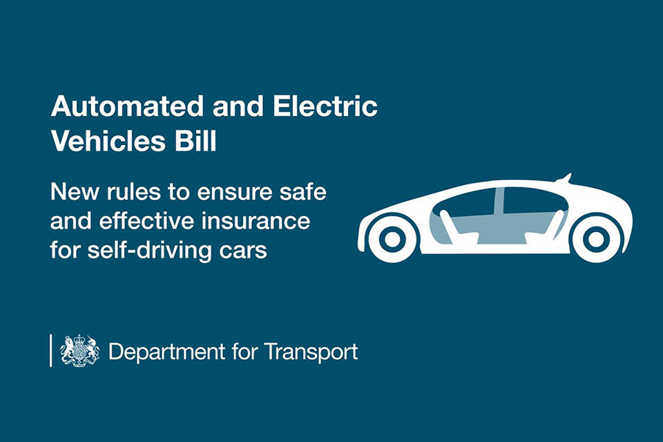 Picture advertising new rules to ensure safe and effective insurance for self driving cars.