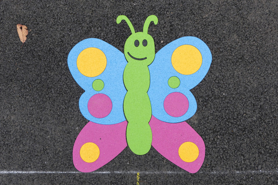 A butterfly playground decoration