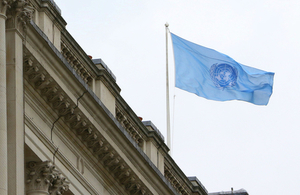 UN flag flies above King Charles Street