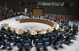 The United Nations Security Council considering the mandate of the Joint Investigative Mechanism on chemical weapons in Syria.