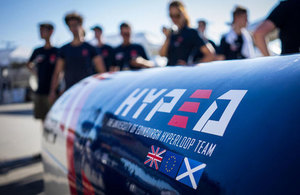 The HypED team from the University of Edinburgh with the UK's first Hyperloop pod.