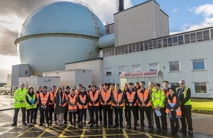 Japanese visitors outside the Dounreay Fast Reactor