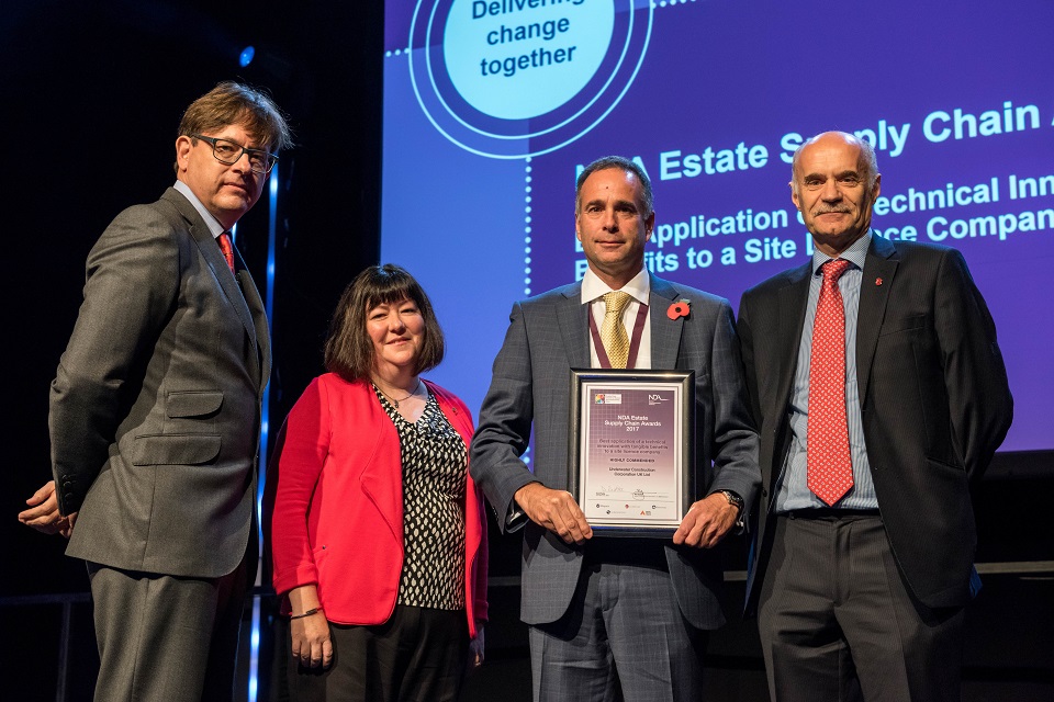 Phil McDermott (second right), of Underwater Construction Corporation UK Ltd, who were highly commended in the innovation category