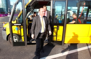 Transport Minister Norman Baker visiting the Olympic Park during the Paralympic Games