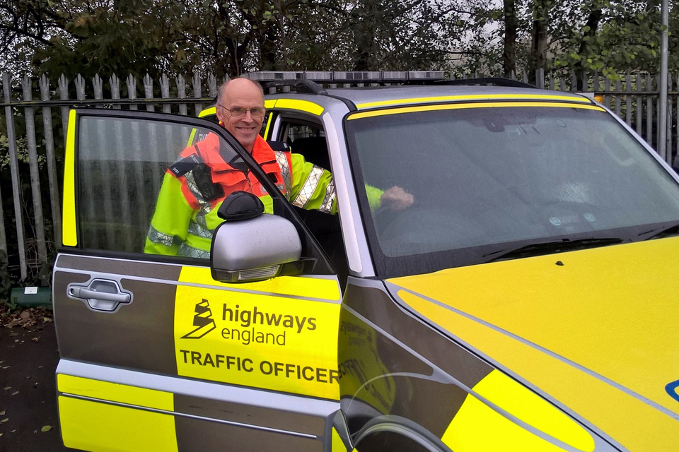 Image of traffic officer Chris Russell on duty at the Chelston outstation in Somerset