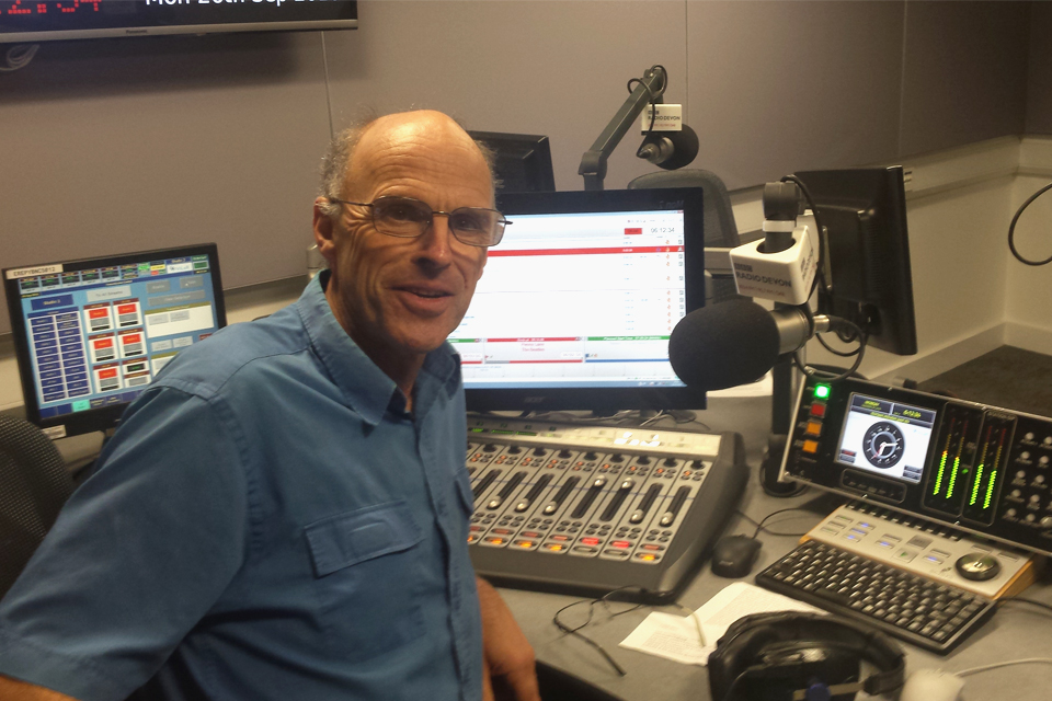 Image showing Chris Russell pictured in the BBC Devon studio