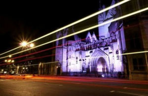 Image of Royal Courts of Justice at night