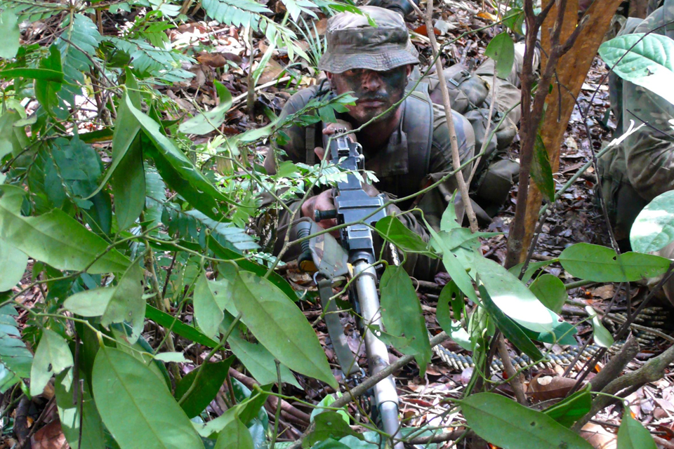 A trooper taking part in an ambush