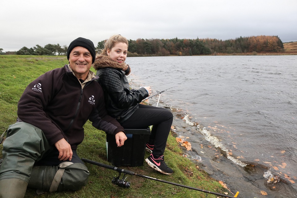 The Angling Trust's David Munt with Amie James. 