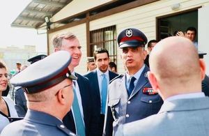 Ambassador Shorter and General Othman at the police stations in Beirut