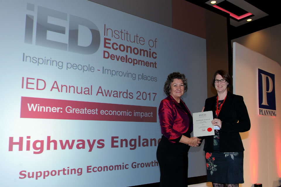 Image showing Senior Strategic Implementation Manager Alice Darley receiving the award