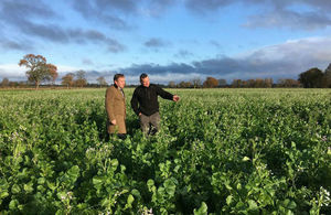 Minister Eustice with Richard Bramley on his farm