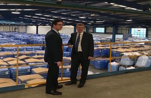 Minister Steve Baker visits Pasta Foods in Norfolk