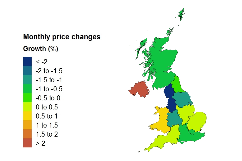 Price changes by country and government office region
