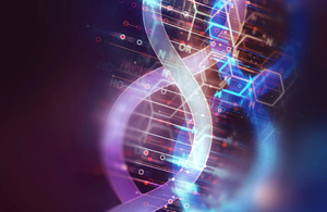 Dna molecules on abstract technology background (credit: whiteMocca/Shutterstock)