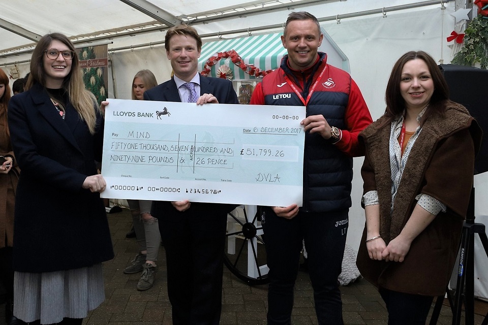 Dvla Staff Hand Over 50 000 To Mental Health Charity Gov Uk