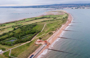 An image of the Dawlish Warren flood scheme