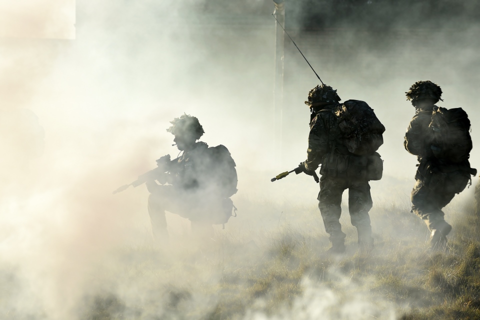 Army Air Corps soldiers during a training exercise