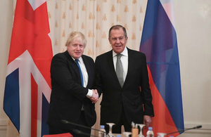 Foreign Secretary Boris Johnson and Foreign Minister Sergei Lavrov
