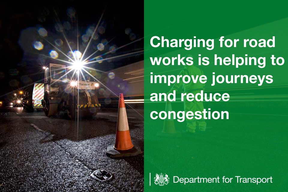 Charging for road works is helping to improve journeys and reduce congestion.