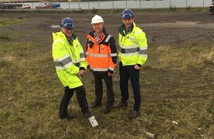 Image shows the organisations digging the first spade into the ground for the start of the work.