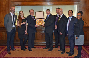 Representatives from the London Borough of Ealing holding their Touchstone Award.