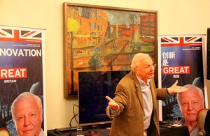 Sir David Attenborough showcases latest work in British Embassy appearance.