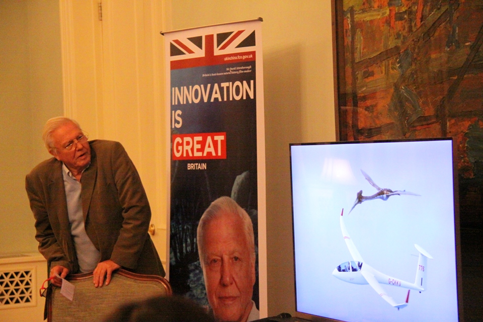 Sir David Attenborough showcases latest work in British Embassy appearance. 