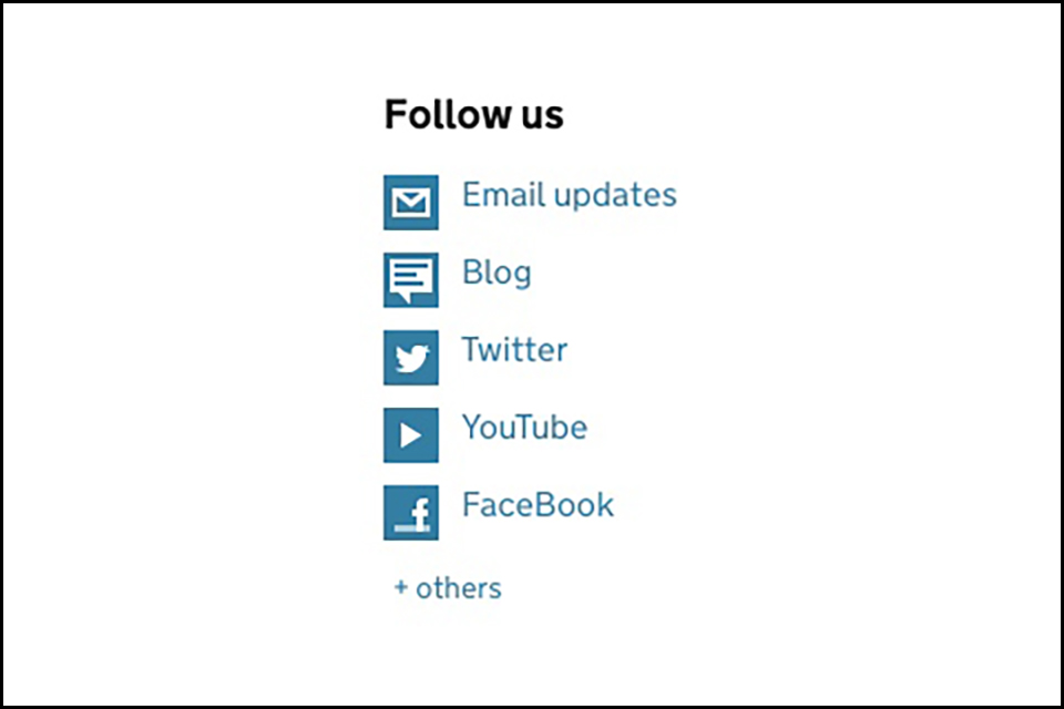 Image of follow us options