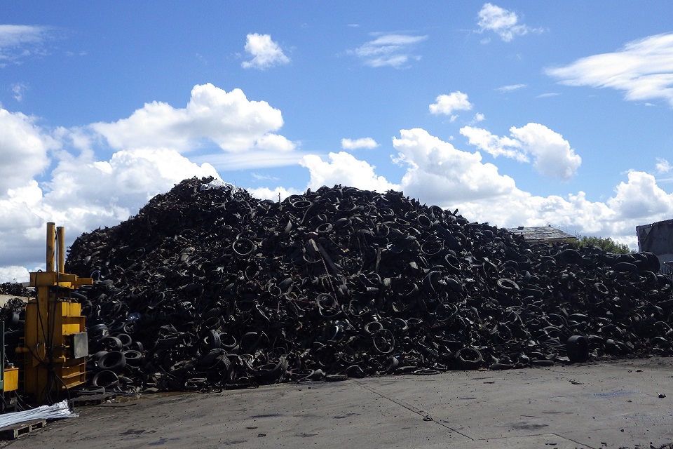 Images shows piles of tyres at Hartlepool site