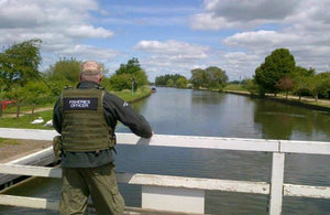 Environment Agency fisheries officer out in Gloucester