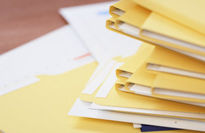 Stack of files on a table