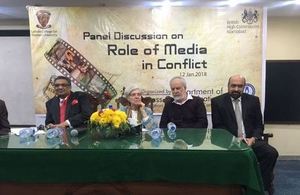 Senior journalist Mr Sohail Warraich, Mr Rizwan Razi, and an eminent journalist and academia from the University of Westminster, Professor Jean Seaton as panel members.