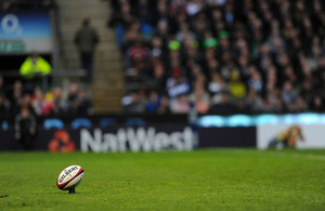 rugby ball on field