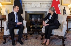 Prime Minister Theresa May and Prime Minister Juri Ratas