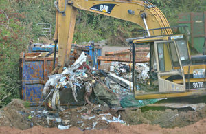 Waste being dumped