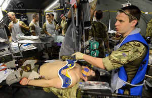 Members of the Commando Forward Surgical Group taking part in Exercise Green Serpent [Picture: Leading Airman (Photographer) Joel Rouse, Crown copyright]