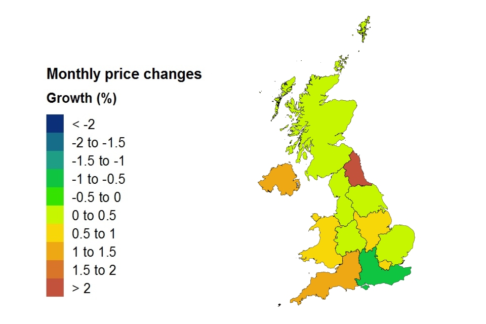 Price changes by country and government office region