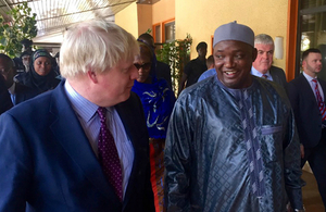 Foreign Secretary Boris Johnson with President Adama Barrow of The Gambia
