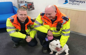 Traffic officers Nick and John with Sally the terrier