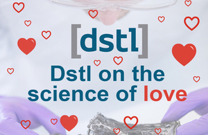 The science of love image - hearts on Dstl logo