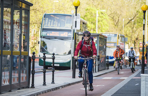 Cyclist in Manchester.