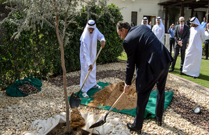 Sheikh Nahyan and UK Ambassador plant a Zayed tree